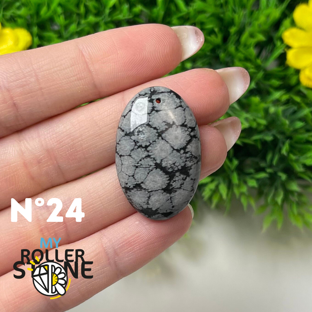 Pendentif Obsidienne flocon de neige 5A percé