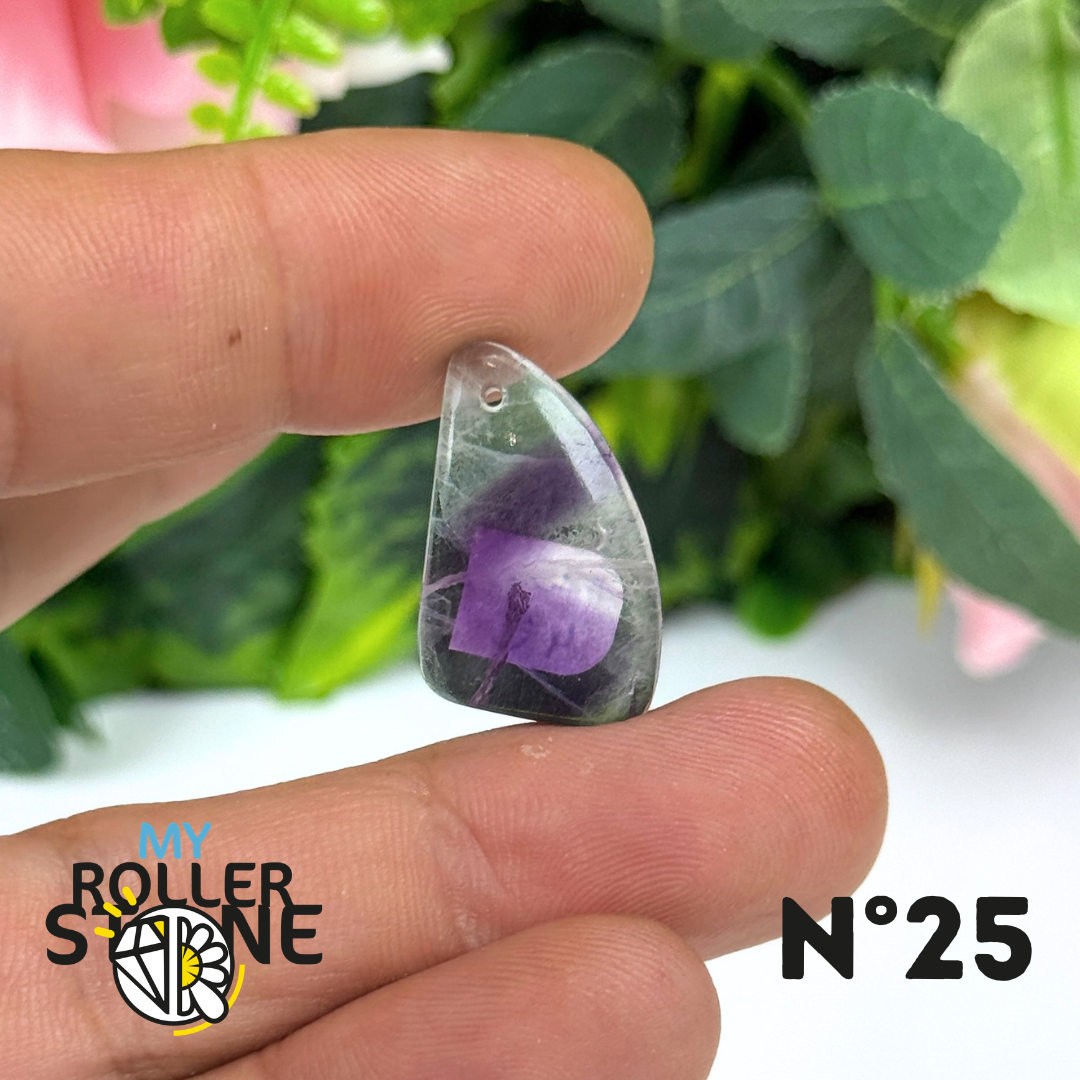 Pendentif percé Fluorite Arc-en-Ciel 5A