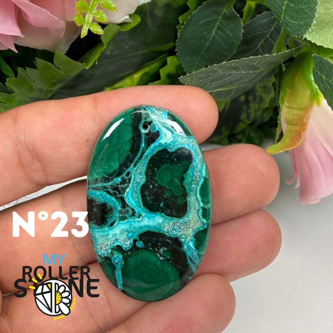 Pendentif Malachite Chrysocolle Percé 5A