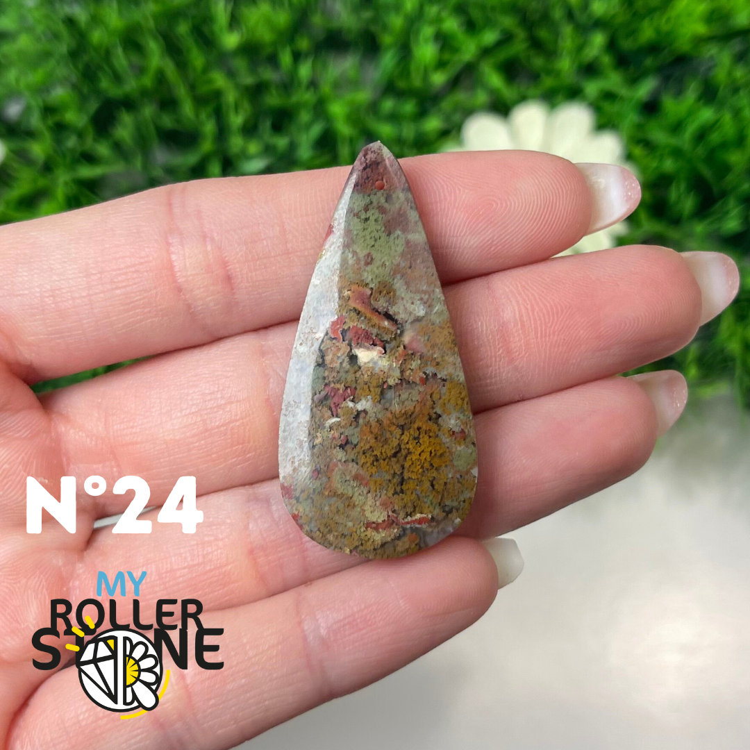 Pendentif Agate Mousse Indonésienne 5A Percé