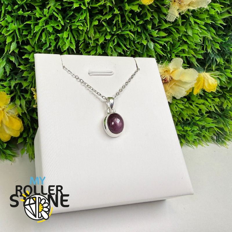 Pendentif Rubis Étoilé Argent 925 – RBSP186