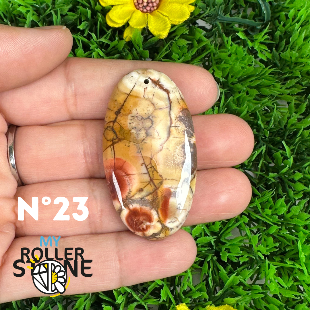 Pendentif Percé en Jaspe Œil d’Oiseau 5A