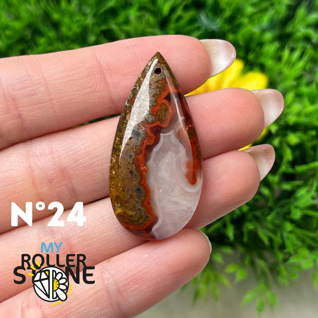Pendentif Agate Marocaine 5A percé