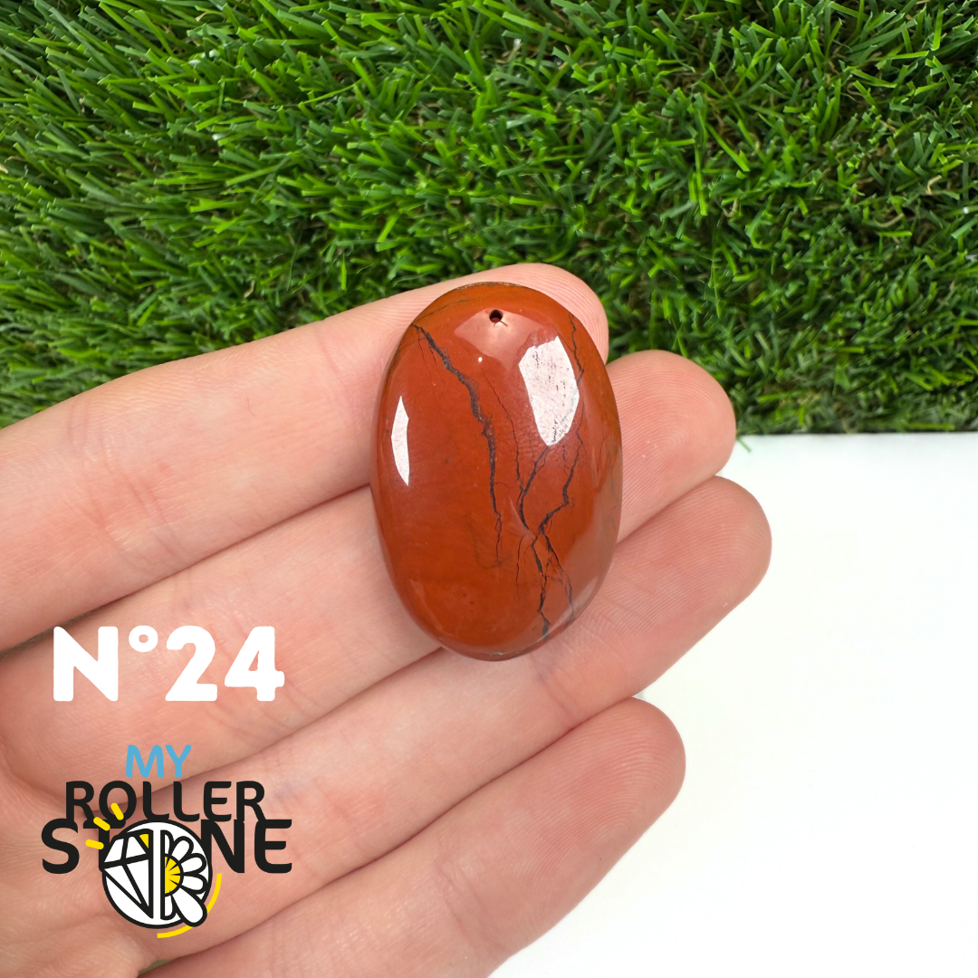Pendentif Jaspe rouge 5A Percé