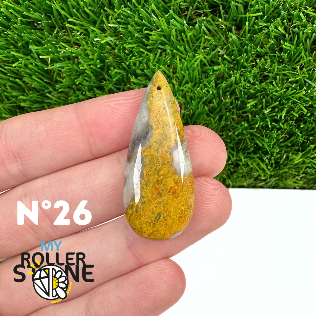 Pendentif Jaspe Bumblebee Néo 5A Percé