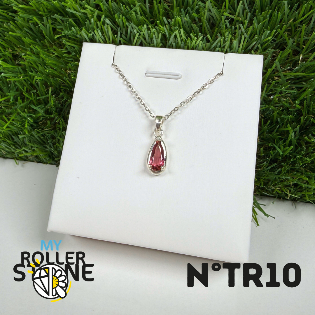Pendentif Tourmaline Rose (Rubellite) – Argent 925- #10