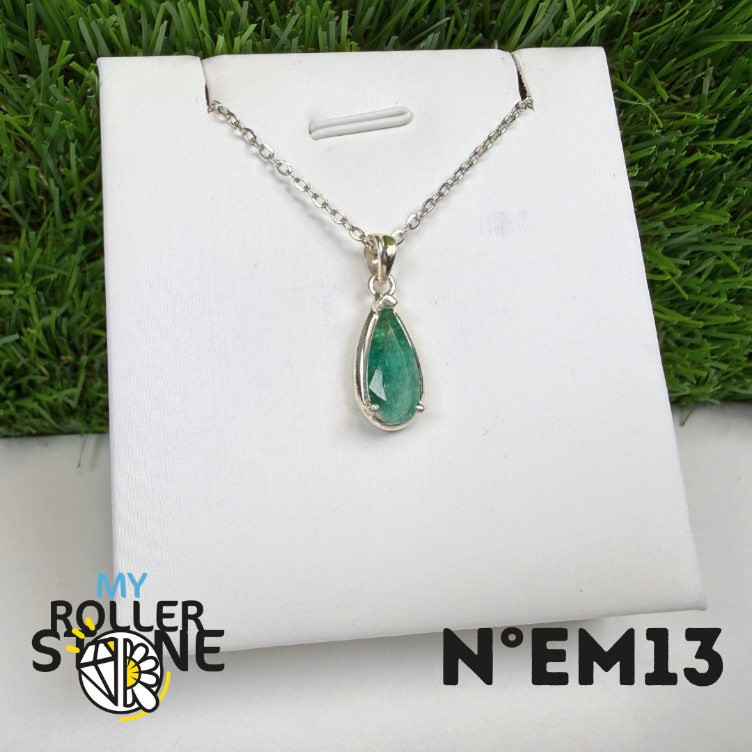 Pendentif Émeraude du Brésil Argent 925 #EM13