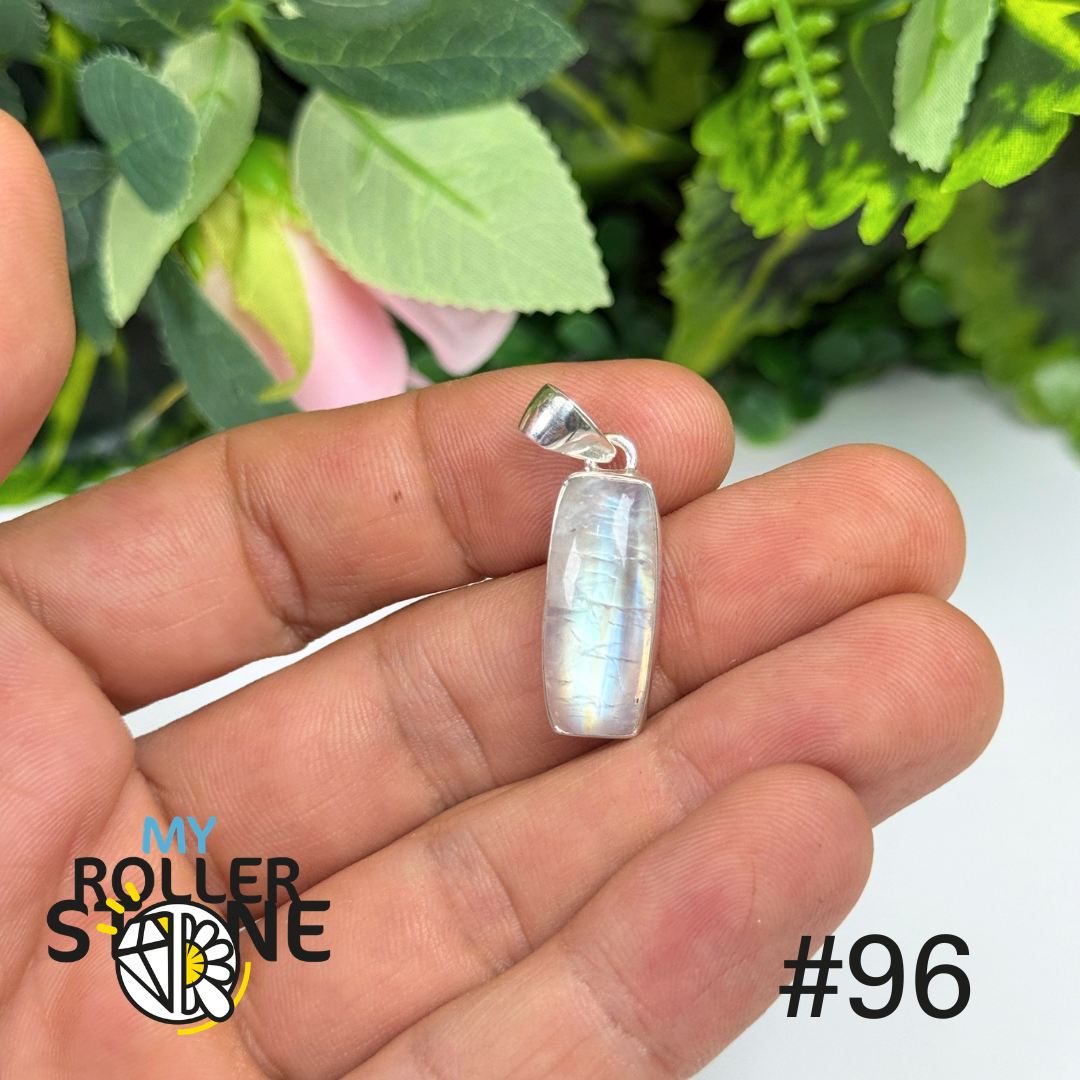 Pendentif argent pierre de lune blue fire #MP96