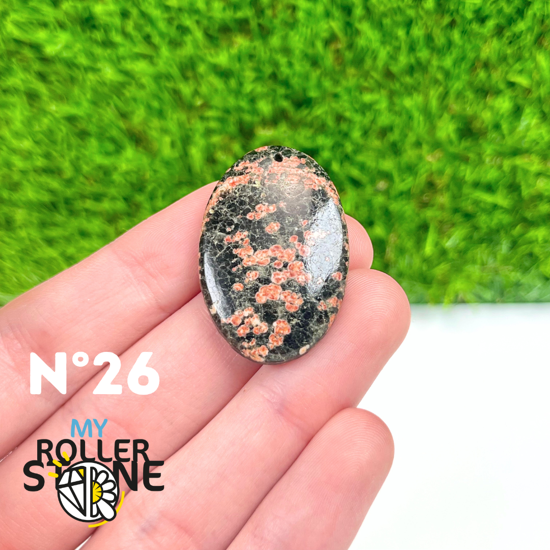 Pendentif Obsidienne Fleurie percé