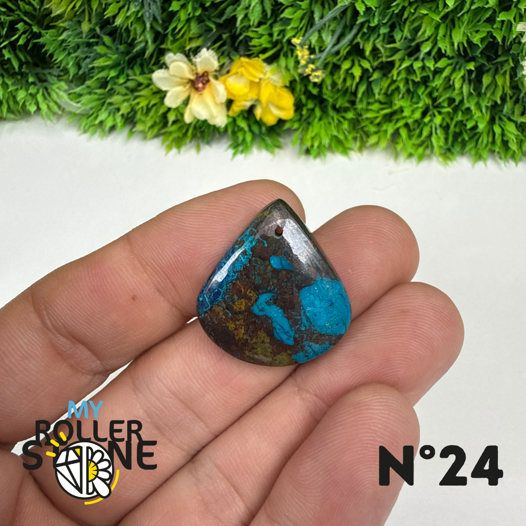 Pendentif Percé Shattuckite avec Cuprite