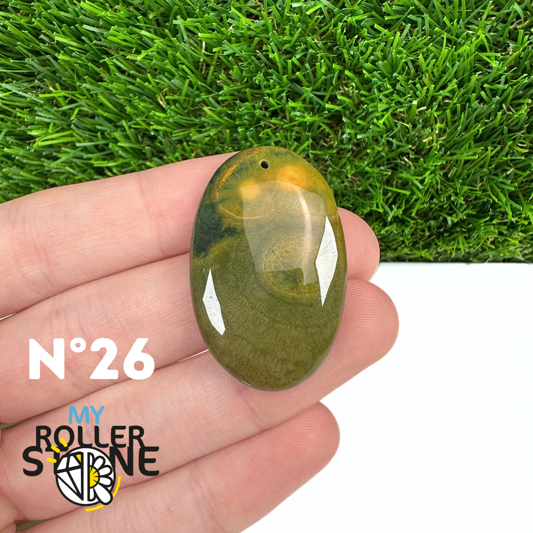 Pendentif Percé Jaspe Océan 5A