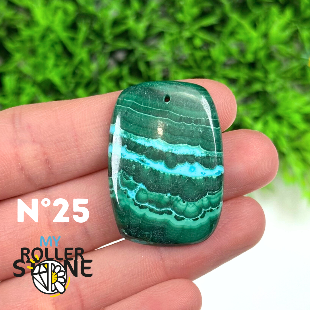 Pendentif Percé Malachite Chrysocolle 5A