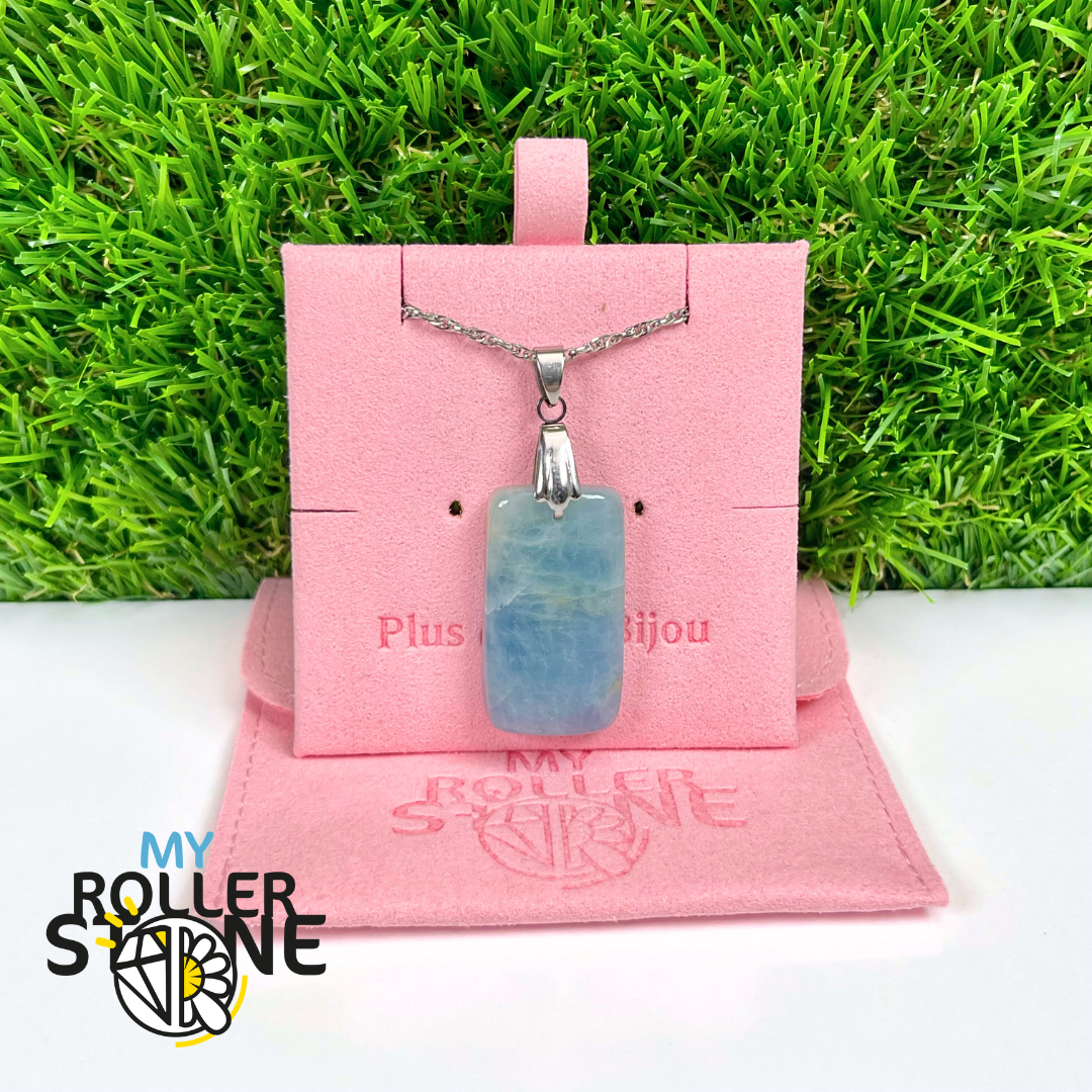 Pendentif Percé Aigue marine 5A