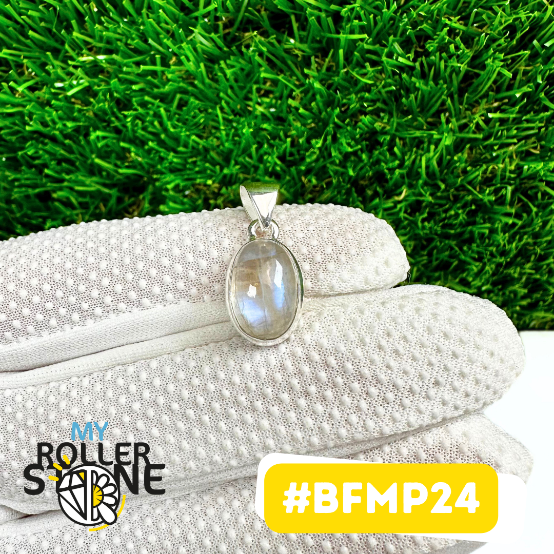 Pendentif Pierre de Lune Blue Fire Argent 925 (BFMP24)