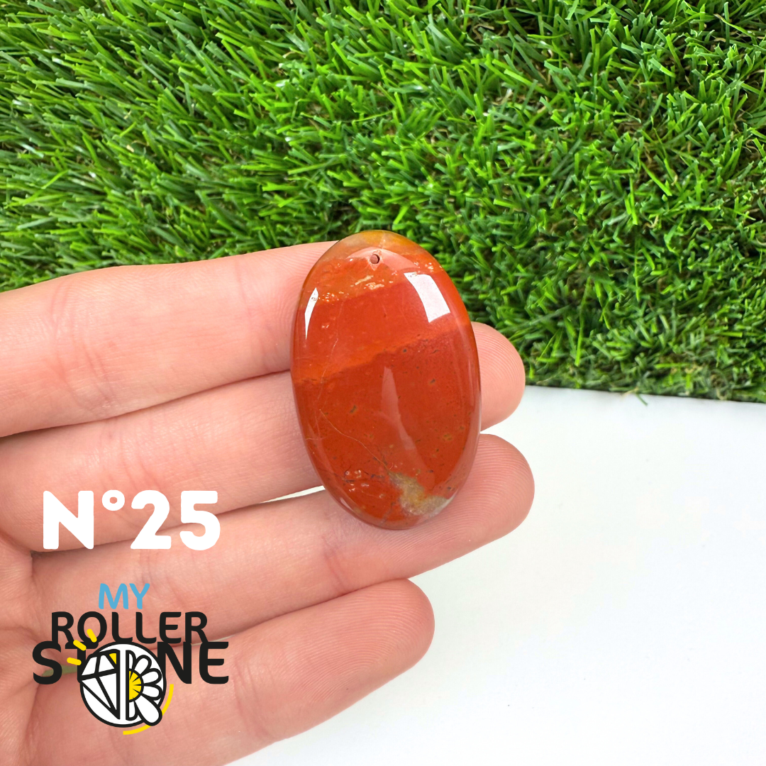 Pendentif Jaspe rouge 5A Percé