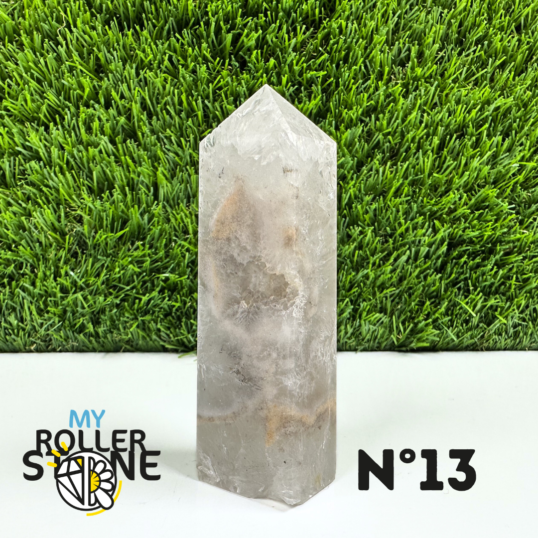 Pointes Pierre Rectangulaire Agate Fleur