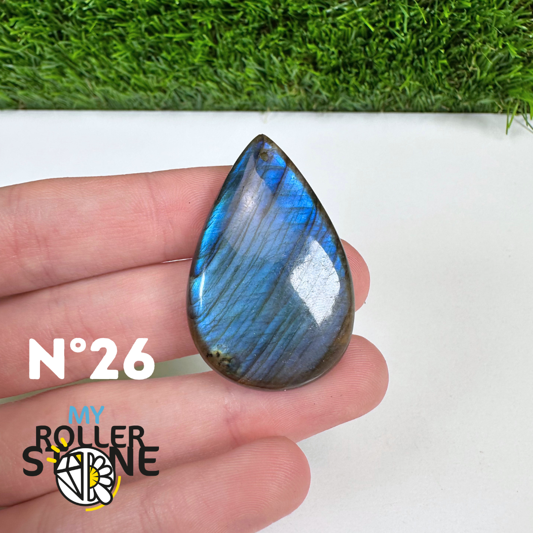 Pendentif Labradorite blue fire percé 5A