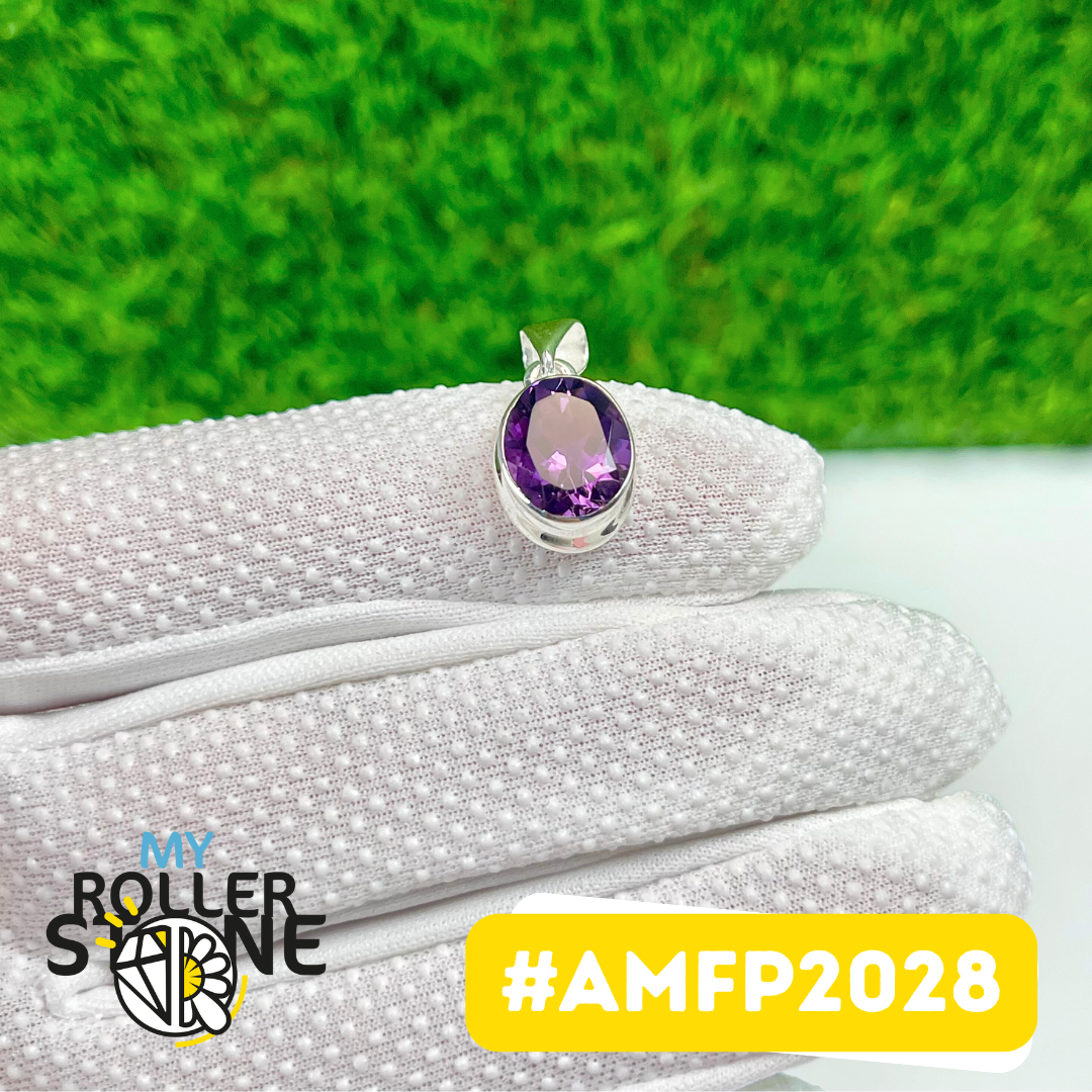 Pendentif Argent 925 Améthyste Facettée #AMFP2028