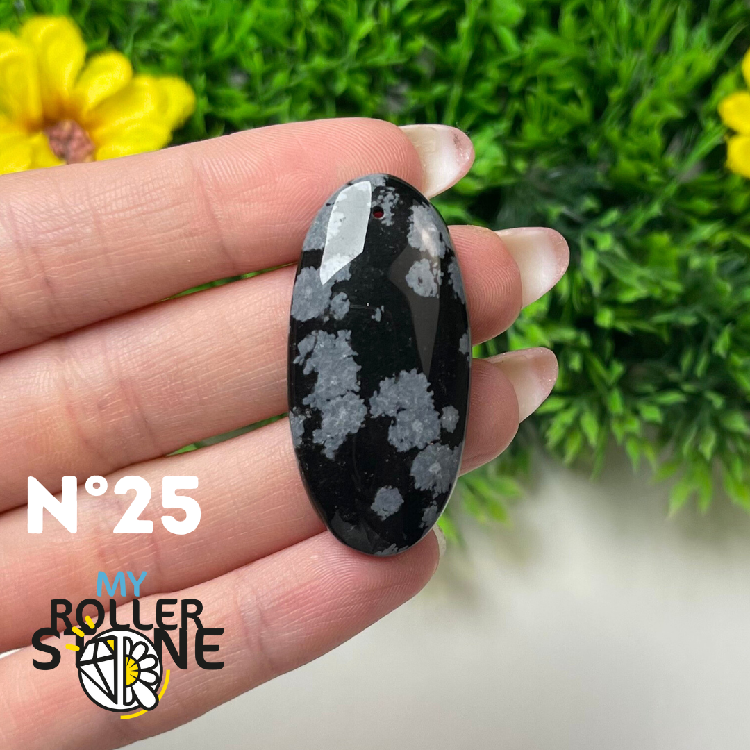 Pendentif Obsidienne flocon de neige 5A percé