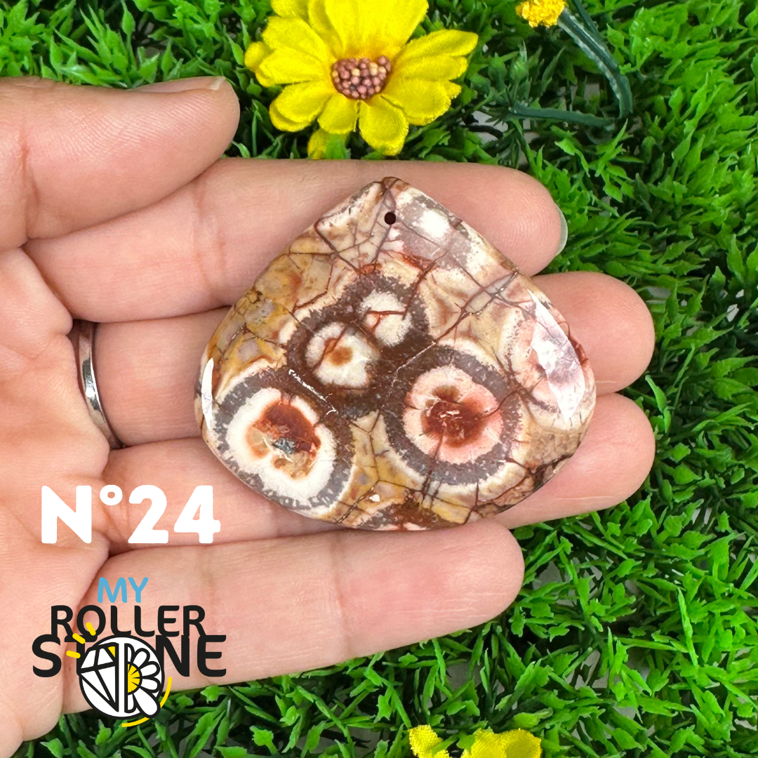 Pendentif Percé en Jaspe Œil d’Oiseau 5A