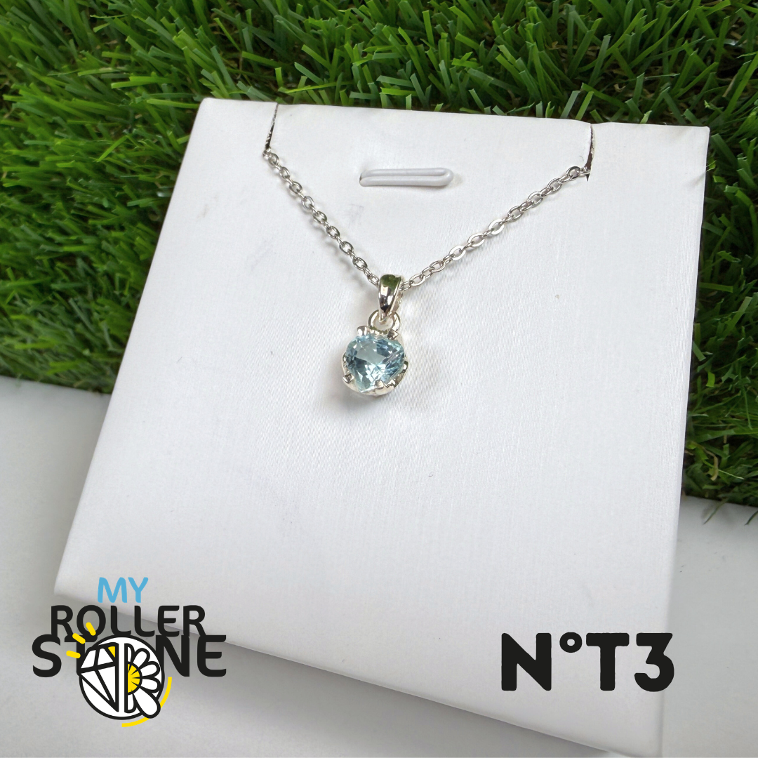 Pendentif Topaze Bleue Argent 925 #3