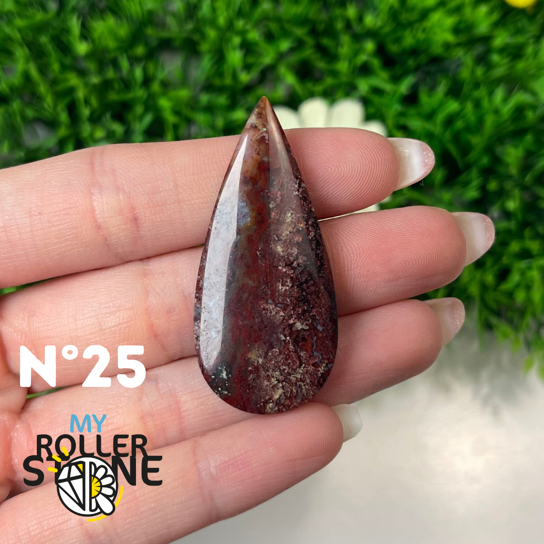 Pendentif Agate Mousse Indonésienne 5A Percé