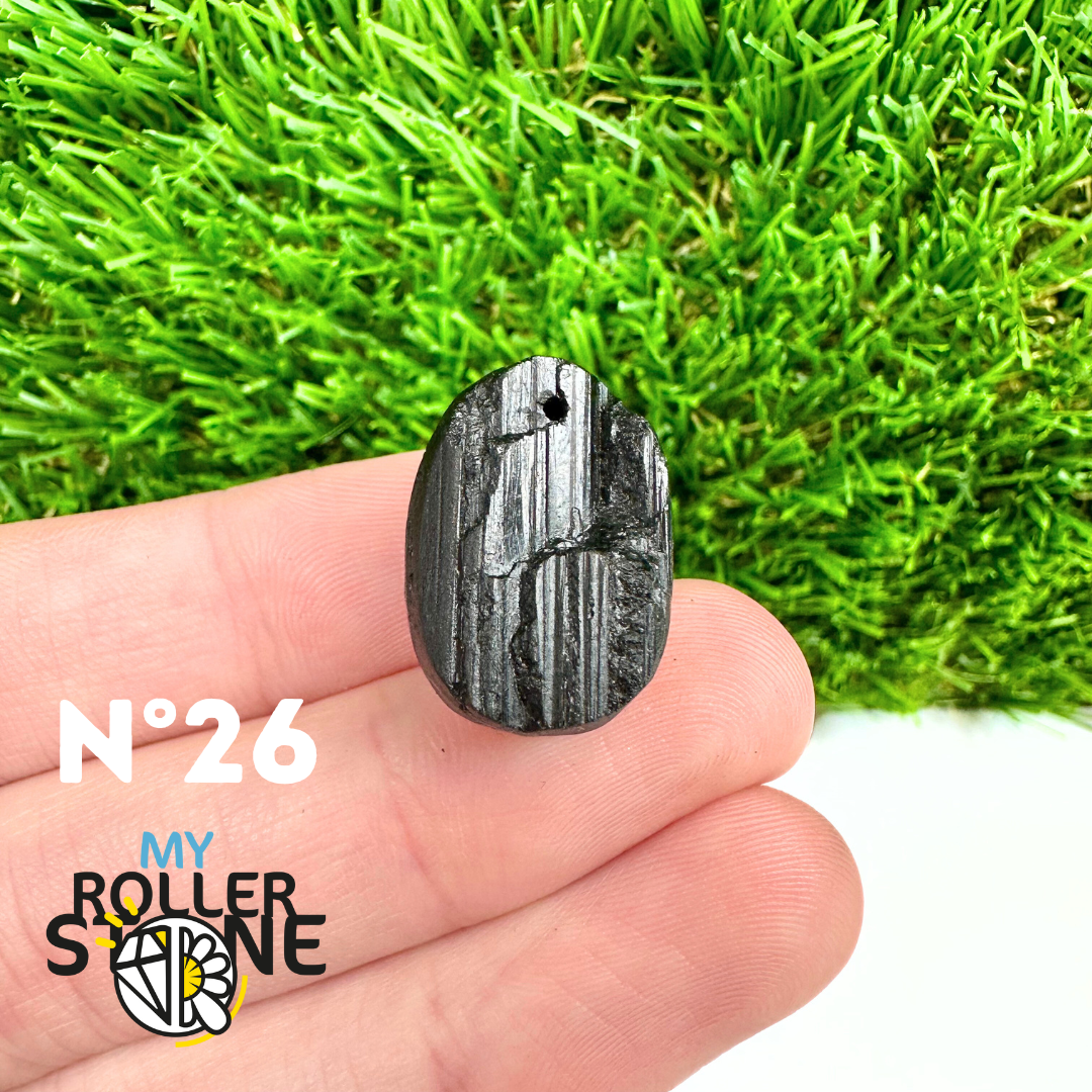 Pendentif Perce Tourmaline Noire 5A