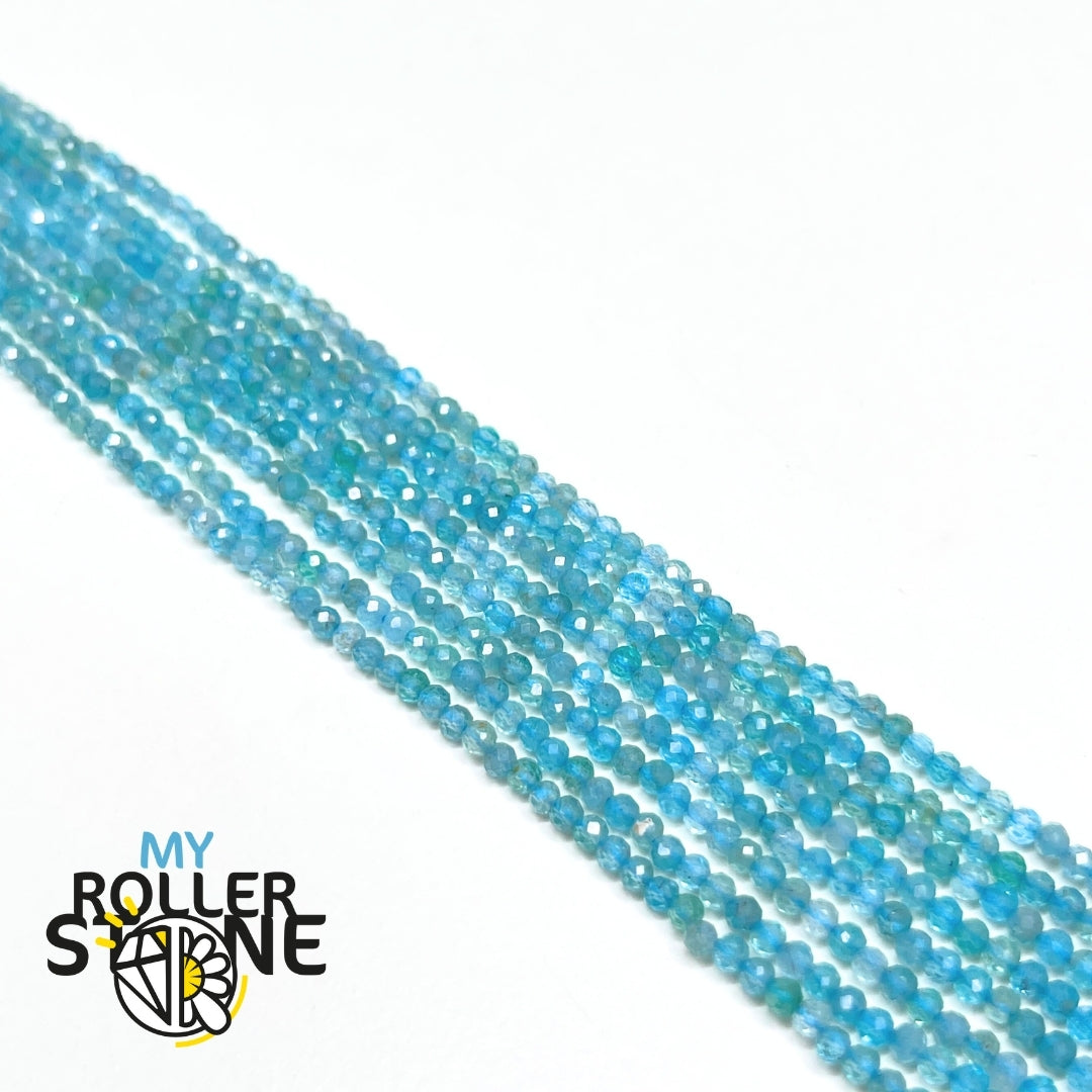 Perle Apatite ronde facettée 2 MM