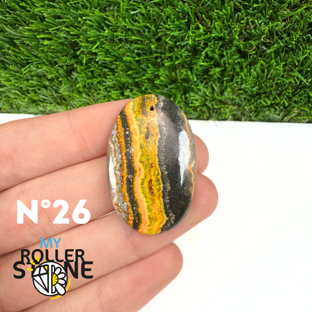 Pendentif Jaspe Bumblebee 5A Percé 5A