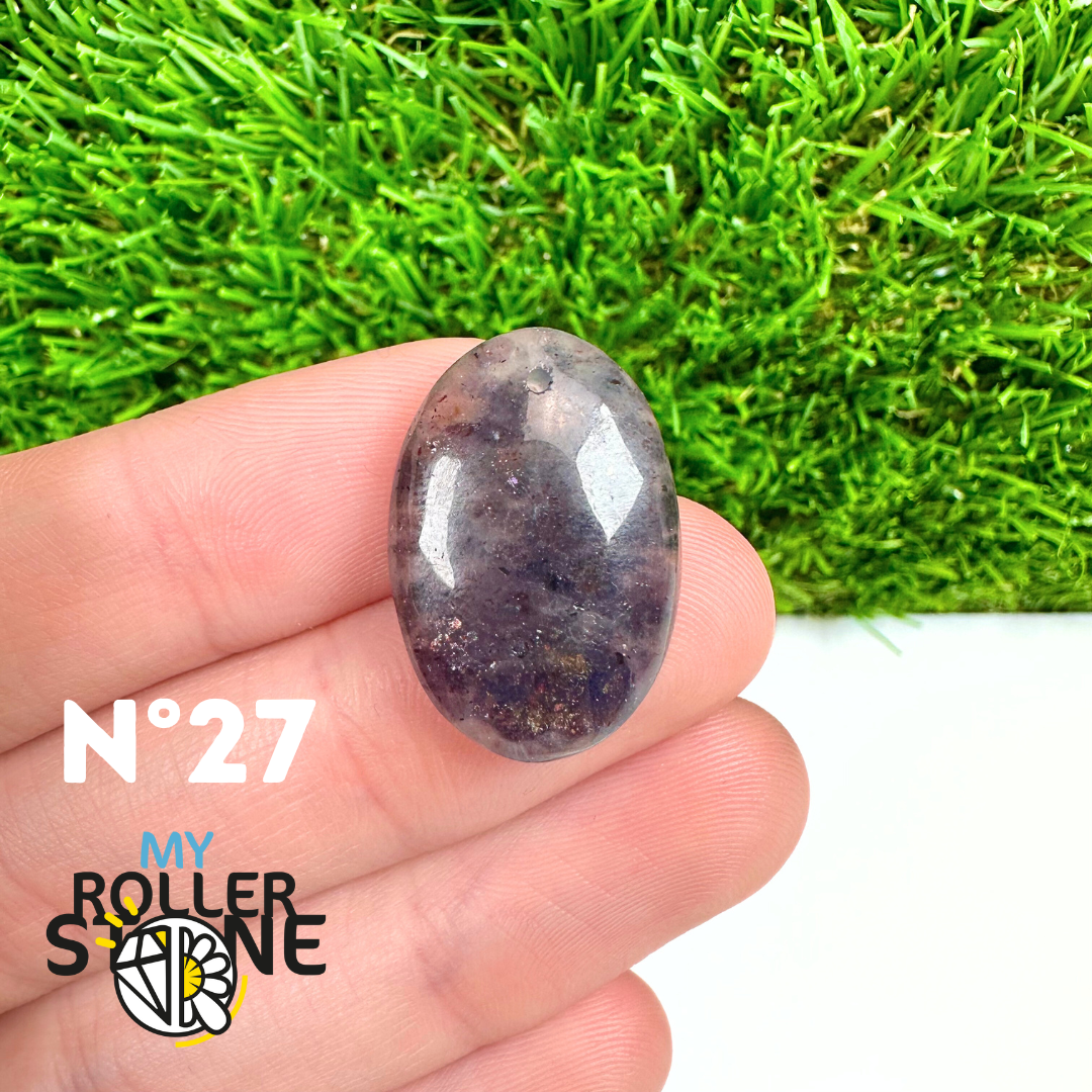 Pendentif Percé Iolite et Pierre de Soleil 5A