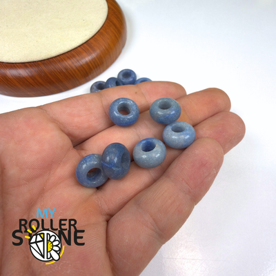 Perle Aventurine bleue grand trou