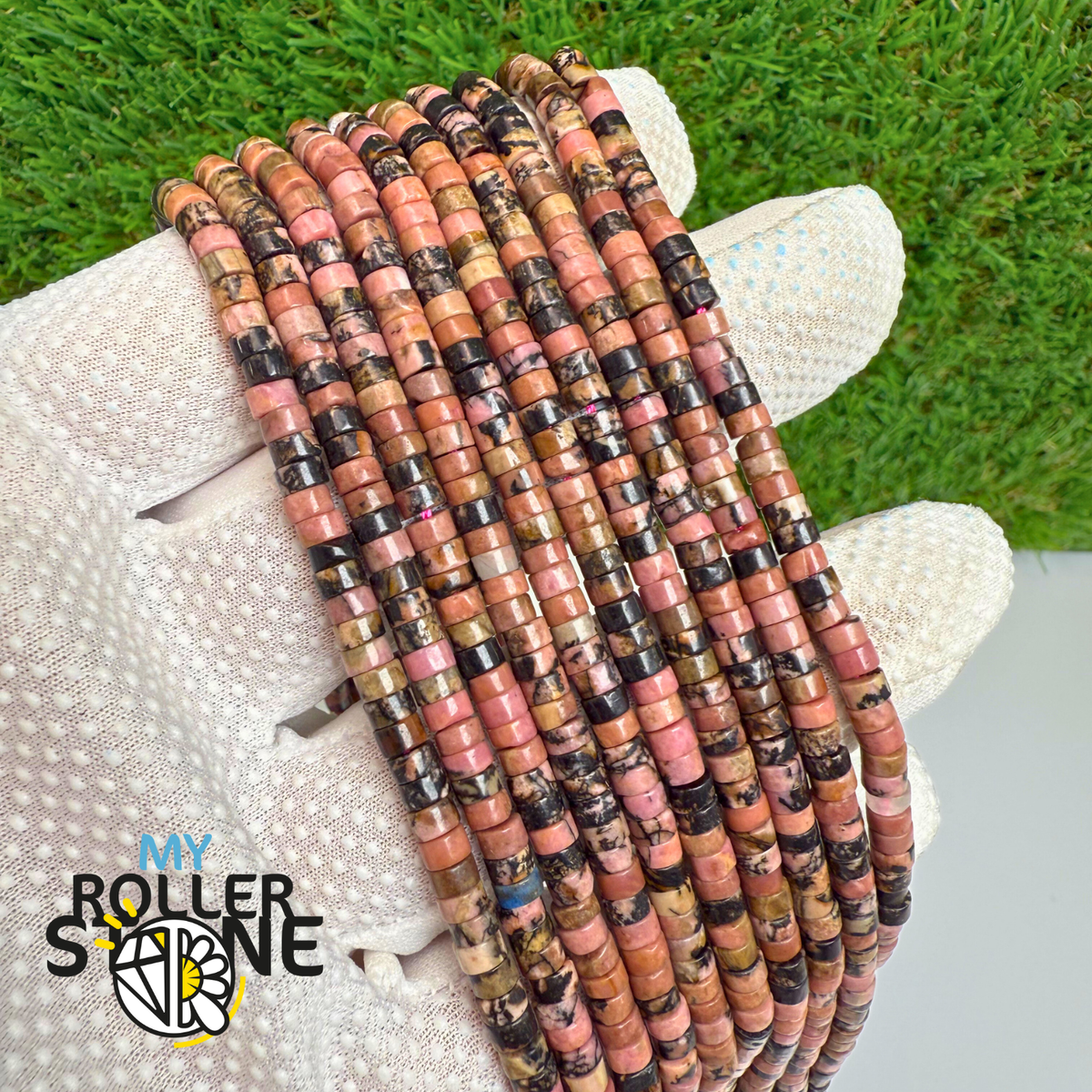 Perle heishi Rhodonite australienne