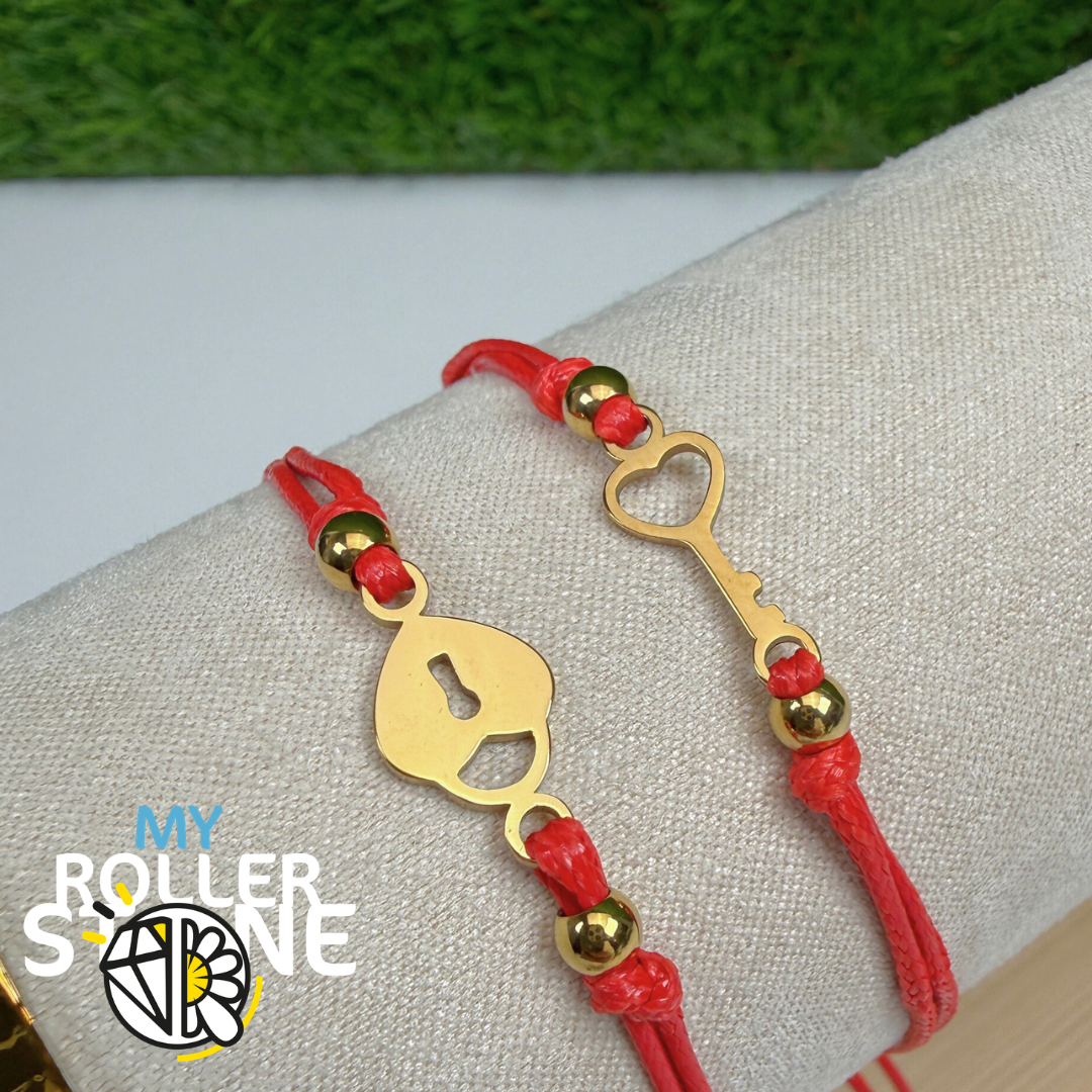 Bracelet Clef et Serrure Acier Inoxydable (vendu par deux)