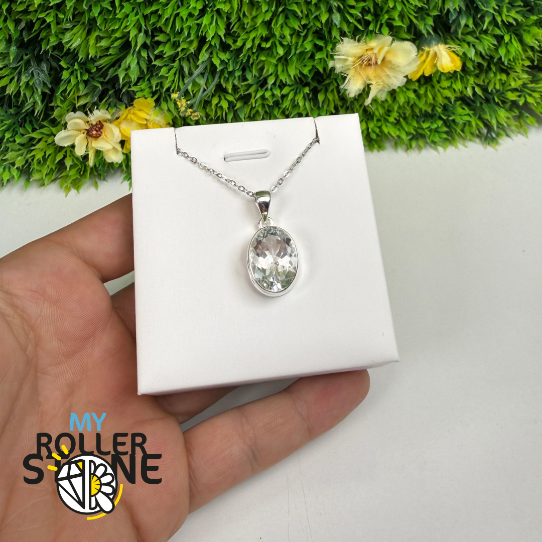 Pendentif Topaze Blanche Naturelle Argent 925 – NWTP167