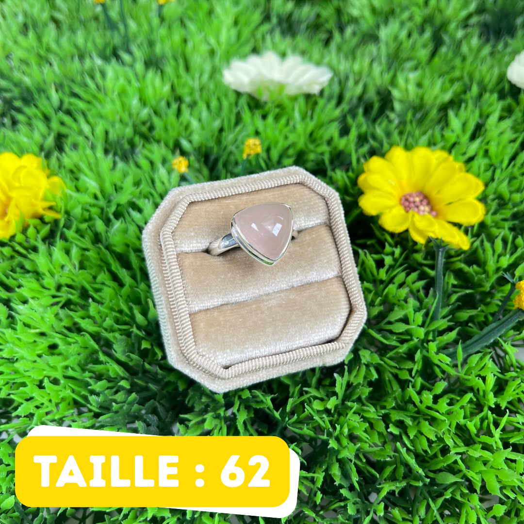 Bague Argent en Quartz rose #127