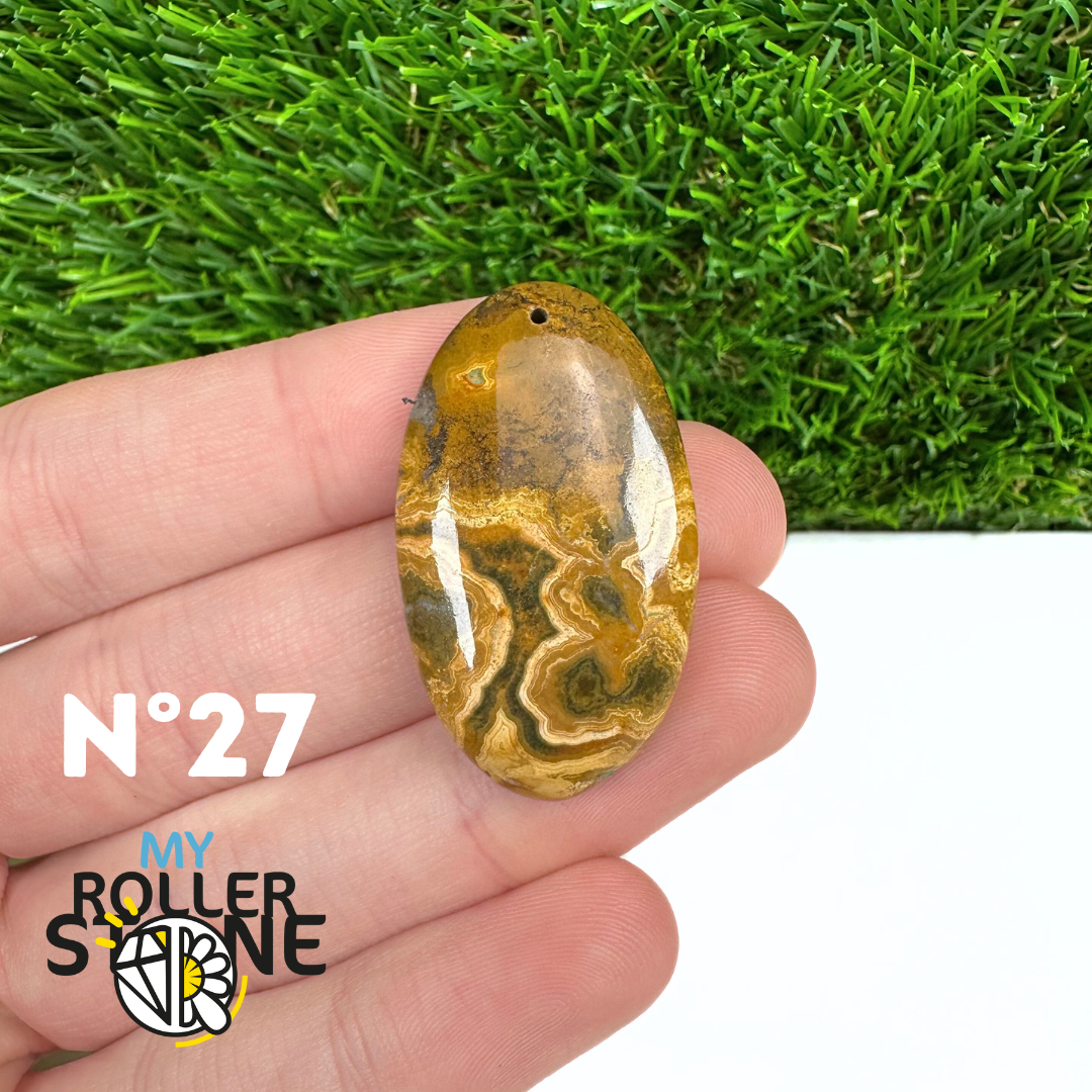 Pendentif Percé Jaspe Océan 5A