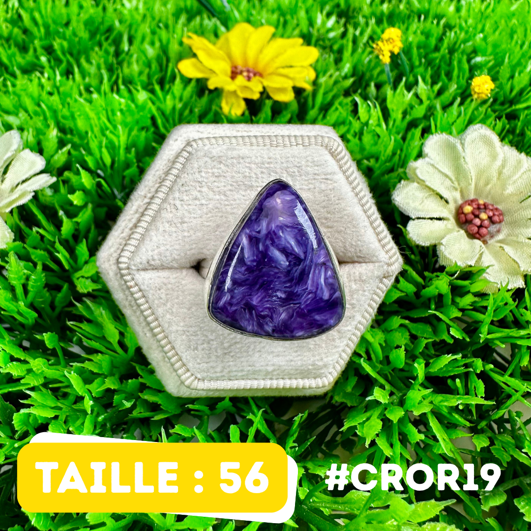 Bague Charoite Argent 925 (CROR19)