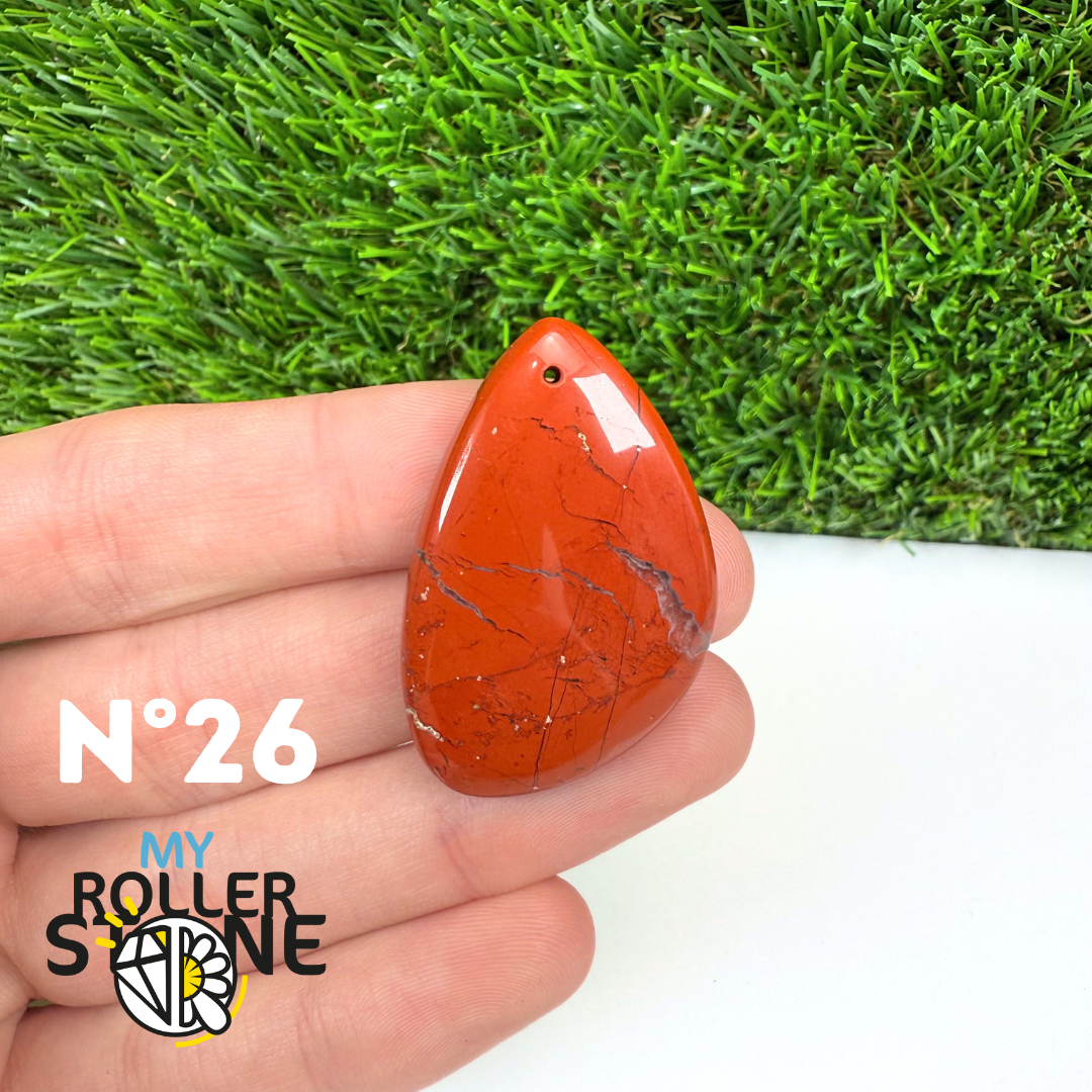 Pendentif Jaspe rouge 5A Percé
