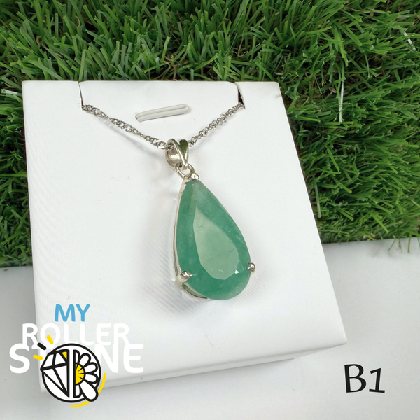 Pendentif En Améthyste Naturelle Taille émeraude, Monture Argent Sterling 925 - Fait Main Sur Mesure