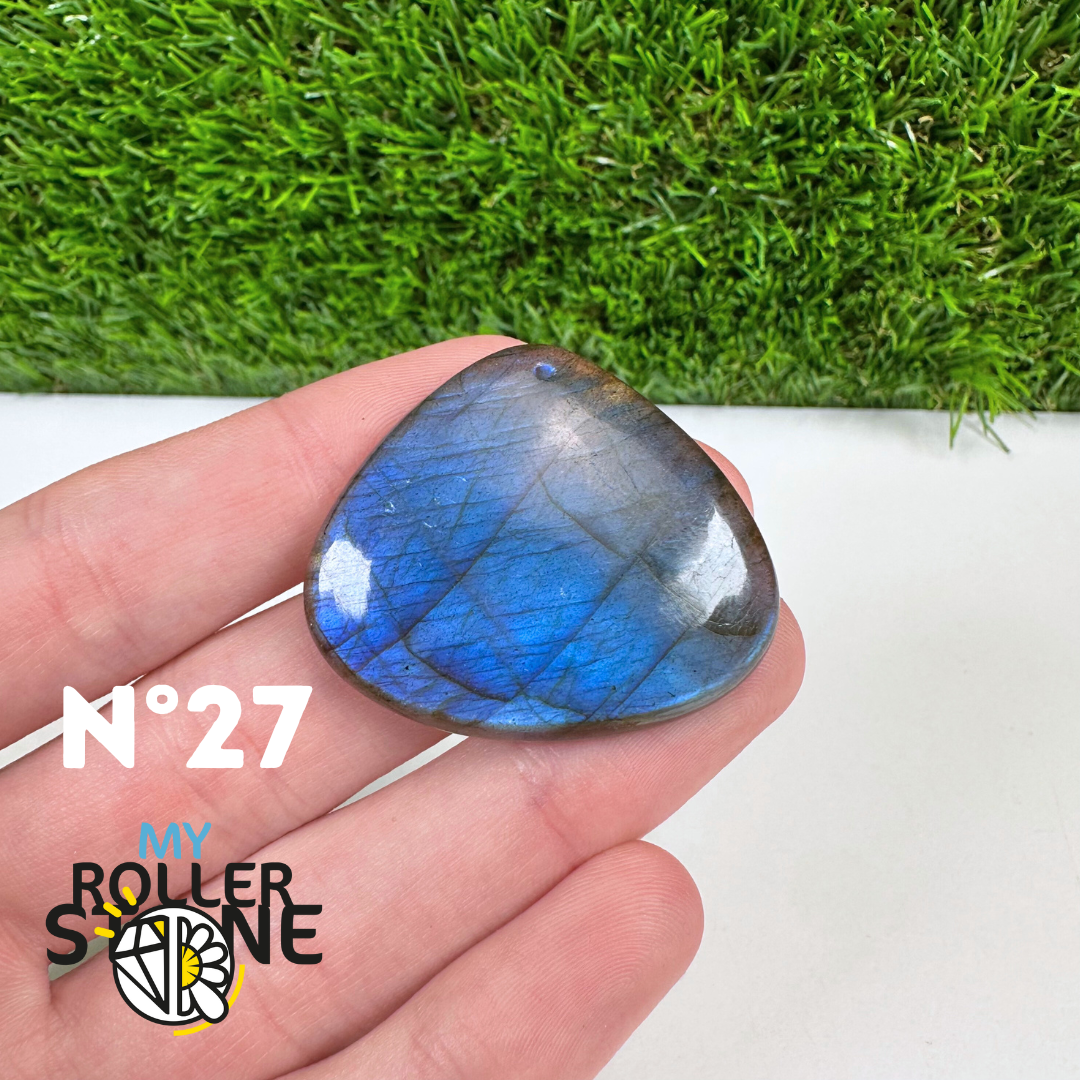 Pendentif Labradorite blue fire percé 5A