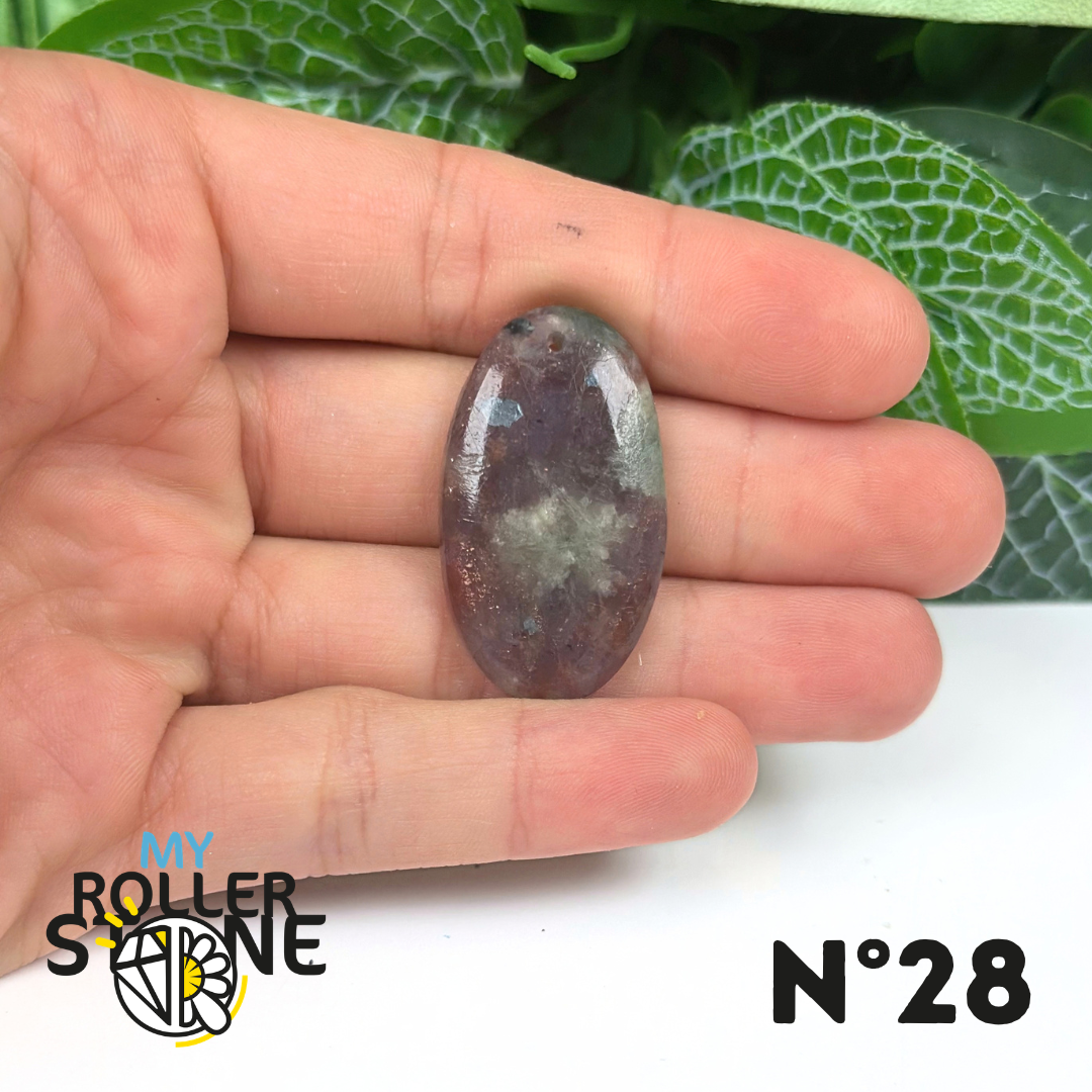 Pendentif Iolite et Pierre du soleil Percé