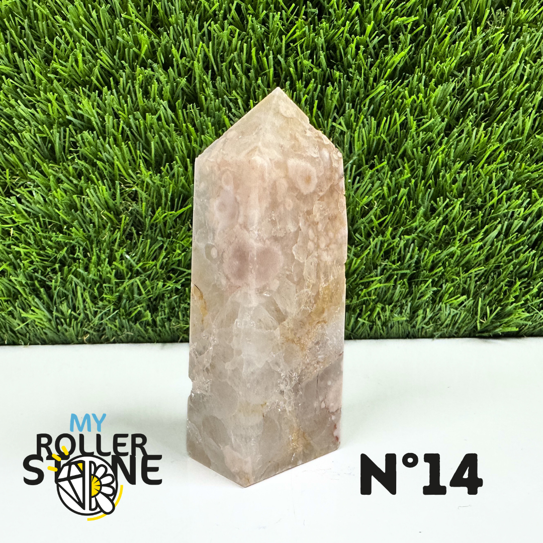 Pointes Pierre Rectangulaire Agate Fleur