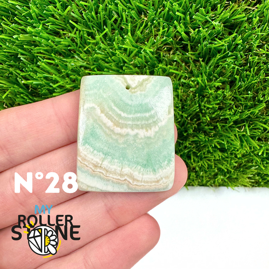 Pendentif Percé Calcite Cambrienne Bleue 5A