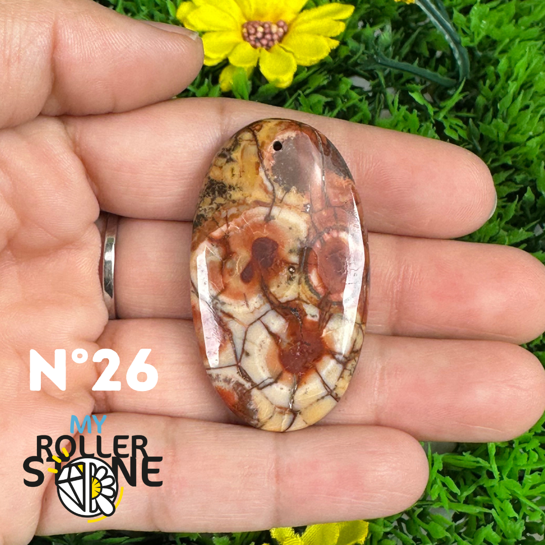 Pendentif Percé en Jaspe Œil d’Oiseau 5A