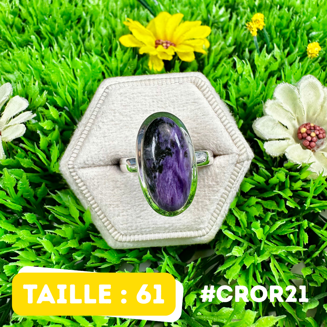 Bague Charoite Argent 925 (CROR21)