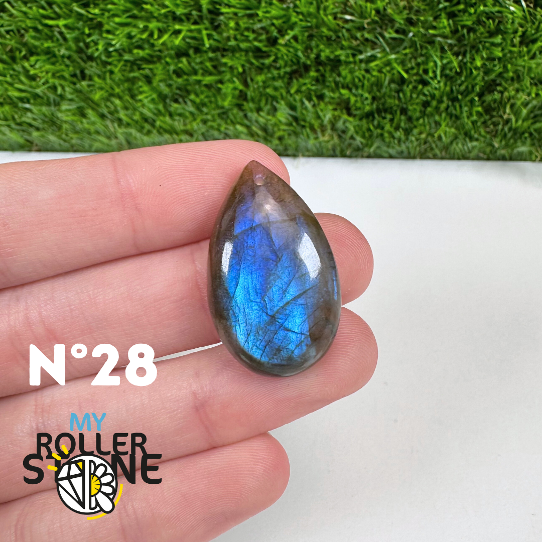 Pendentif Labradorite blue fire percé 5A