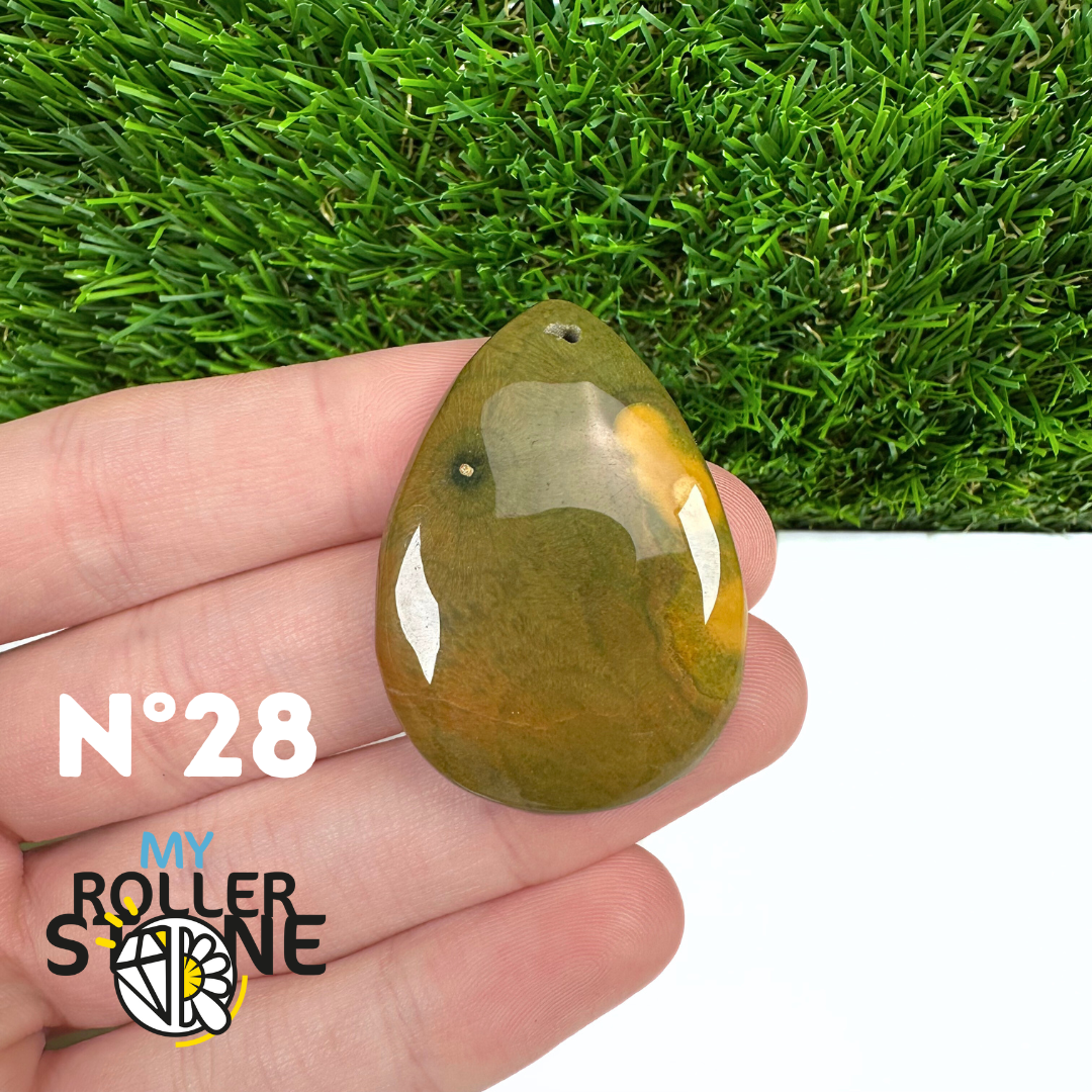 Pendentif Percé Jaspe Océan 5A