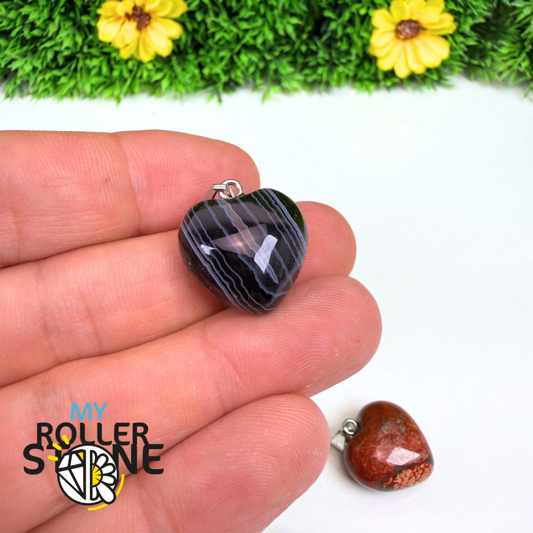 Pendentifs coeur pierre (13 variantes)