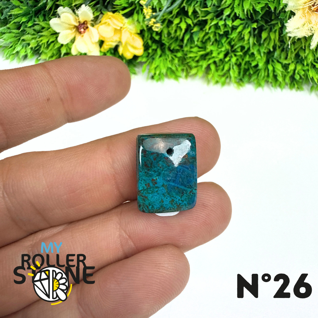 Pendentif Percé Shattuckite avec Cuprite