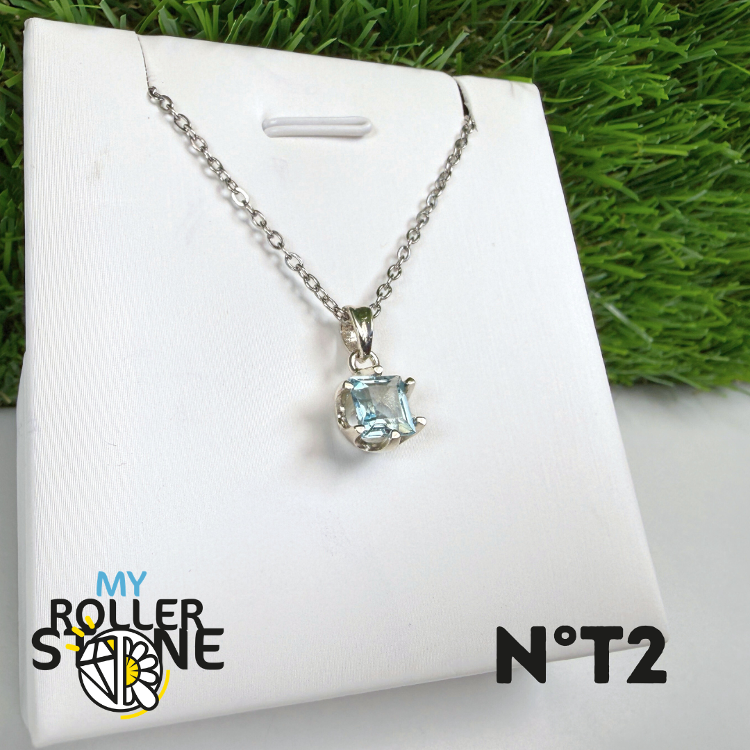 Pendentif Topaze Bleue Argent 925 #2